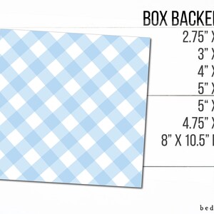 Afdrukbare Pasen lichtblauwe pastel bundel van Box Backers 7 verschillende maten Cookie Box verpakking achtergrond - Clear Box backer