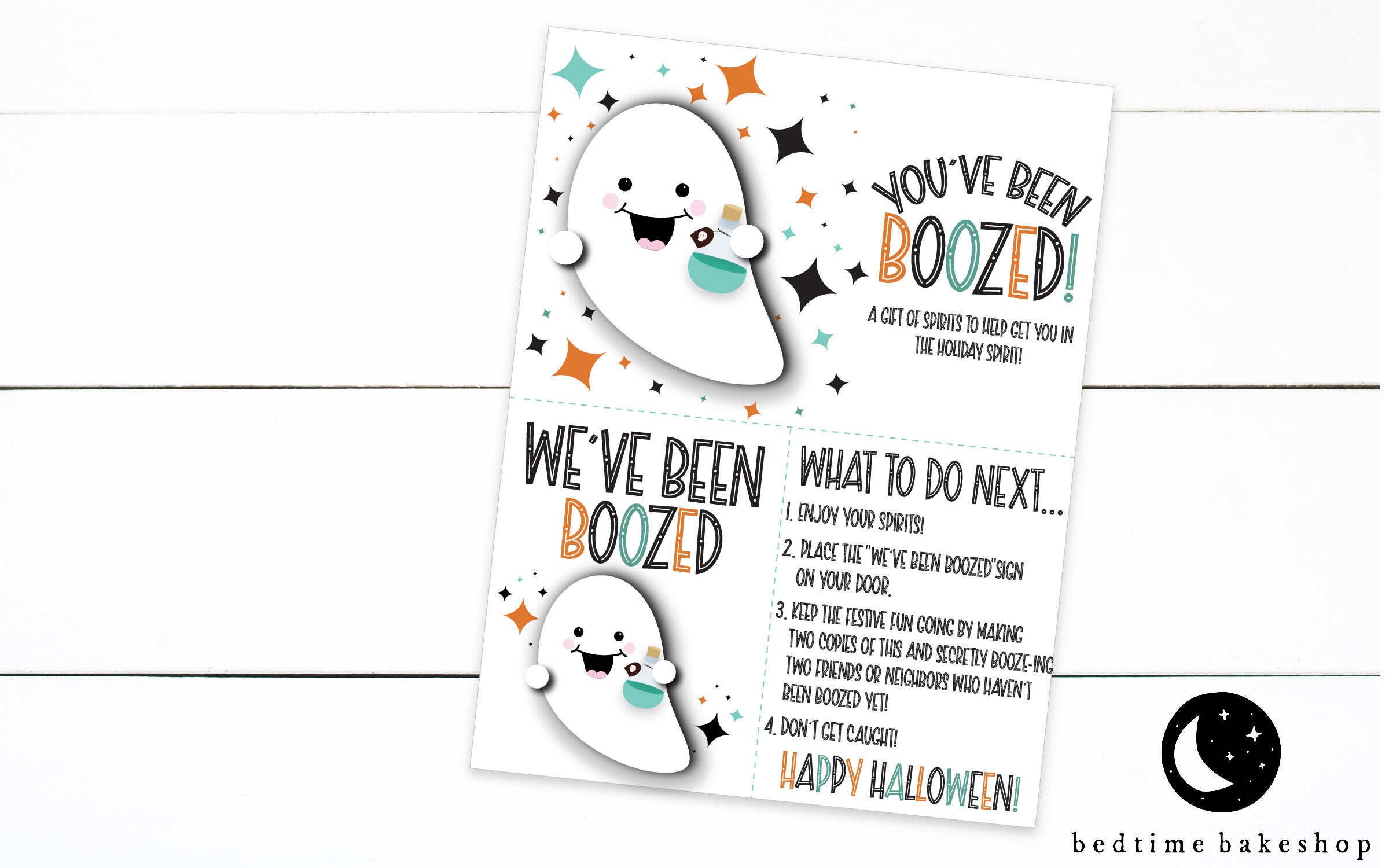 You've Been BOOZED Instructions Mint Orange Ghost - Etsy