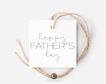 Happy Father's Day Cookie Tag: Minimalist Square (Digital Download)