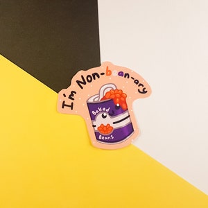 Sticker zonder bonen | Niet-binaire glanzende vinylsticker Pride