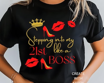 21st Birthday SVG Png Pdf Stepping Into My 21st Birthday SVG Digital File Turning 21 SVG Birthday Girl Svg 21 Birthday T-Shirt Cricut File