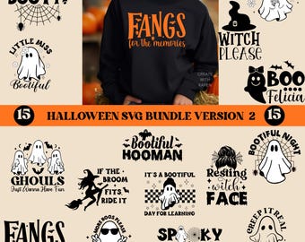 Halloween SVG Bundle 15 Spooky Halloween Svg Horror Ghost Svg Spooky Svg Haunted svg, Halloween Skeleton svg Halloween For Cricut Version 2