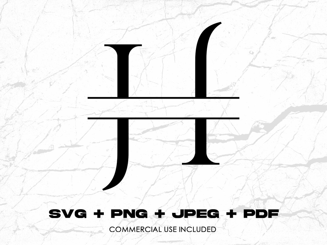 Fancy Letter H SVG Cutting File, Split Letter H Svg Split Letter Png ...