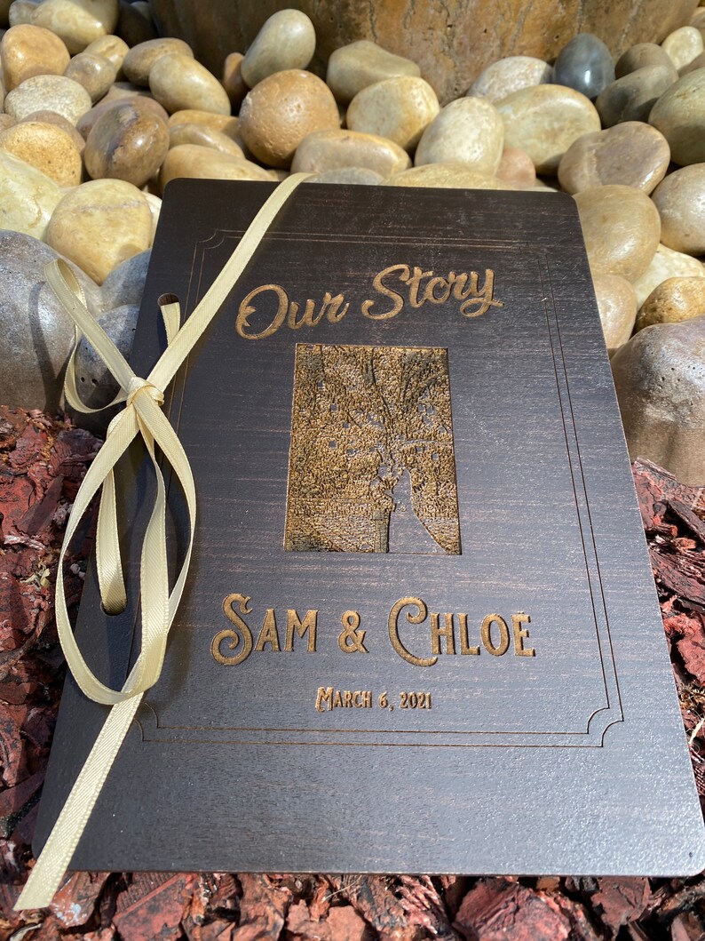 Card Keeper Wooden Memory Book Etsy