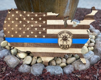 American Flag United States Map Laser Cut