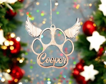 Dog Paw Personalized Christmas Ornament Cat Paw - Laser Cut
