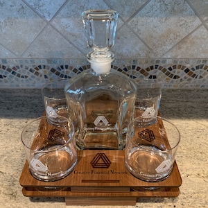 Custom Whiskey Liquor Tray Set