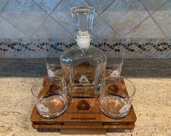 Custom Whiskey Liquor Tray Set