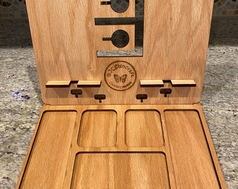 Double Dock Phone Docking Station Valet Dump Tray for Phone Watch Ear Buds