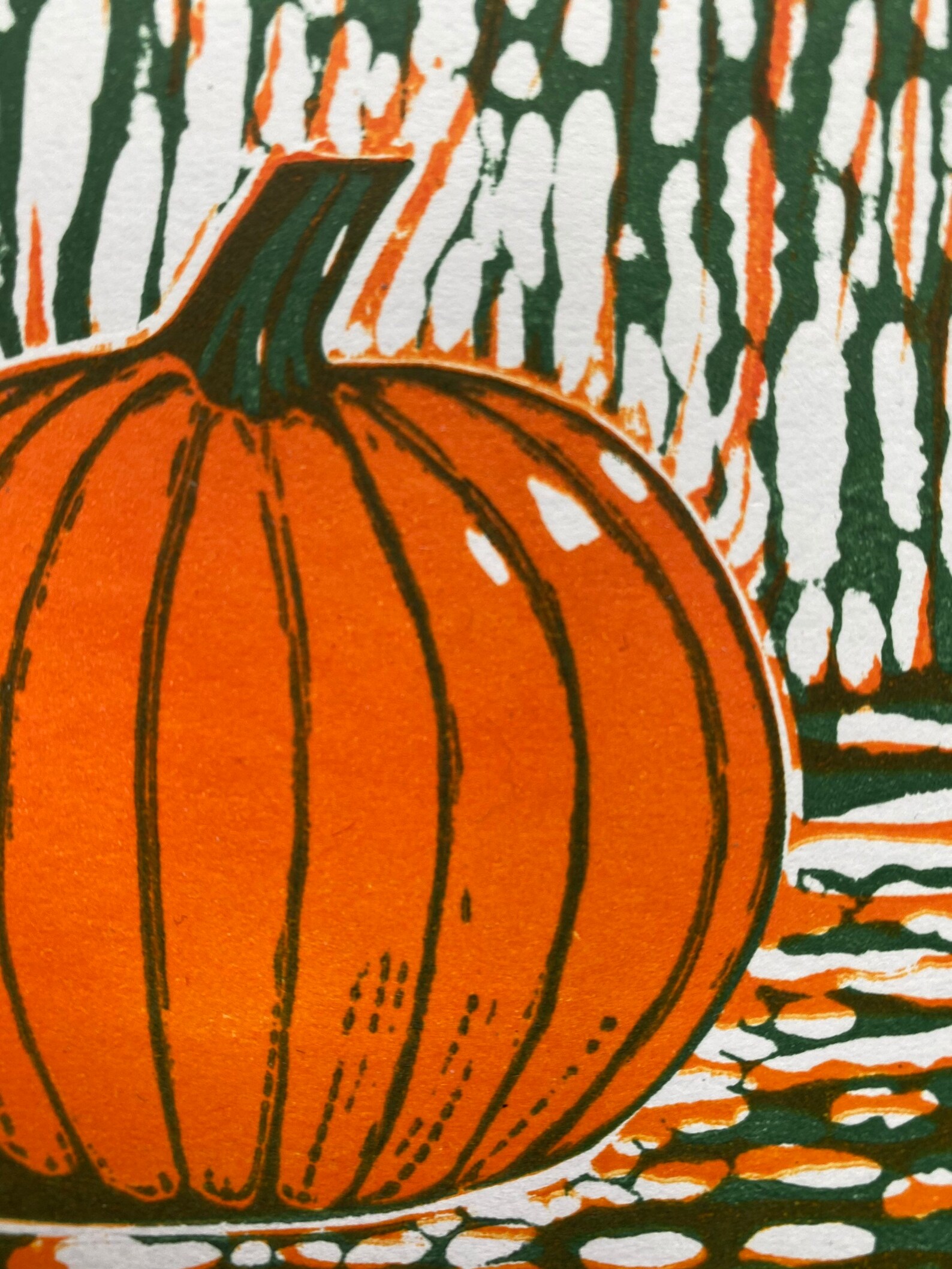 Pumpkin. Handmade Mini Linocut Print | Etsy