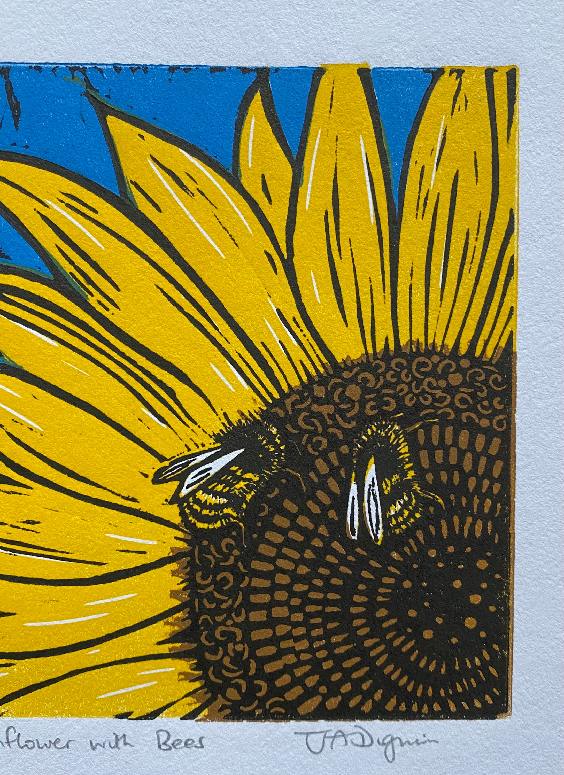 ☆エマ・デイヴィス シルクスクリーン「WITH SUNFLOWER