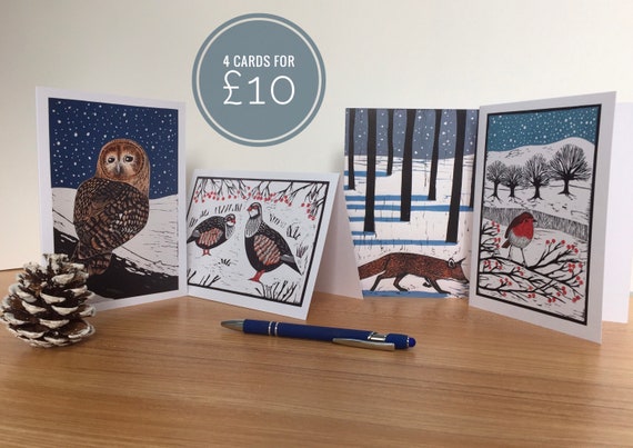 Pack of 4 Christmas cards.