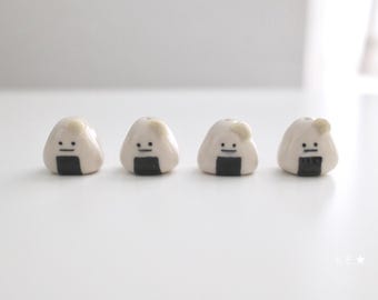 Porcelain Mini Onigiri Friend / Ceramics / Clay Buddy