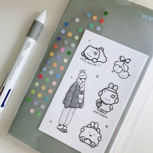Alleen voorzichtig wassen: weerbestendig matvinyl stickervel voor laptops, flessen, tijdschriften, planners | Schattige beren | Kiss Cut
