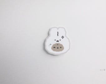 Cozy Bunny Bear Sticker: Weatherproof Matte Vinyl Decal