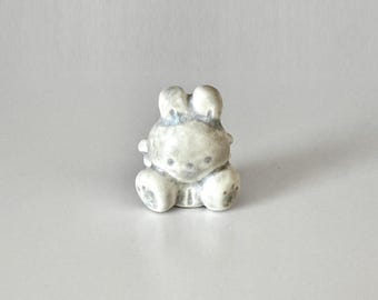 Handmade Porcelain Mini Angel Bunny Figure / Ceramics