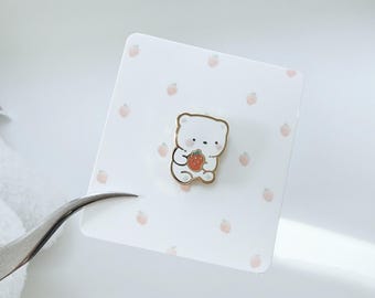 GOMI & STRAWBERRY - Shiny Gold Hard Enamel Pin