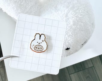 COZY BUNNY PIN - Shiny Gold Hard Enamel Pin
