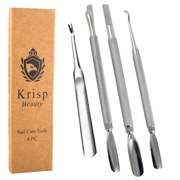 Medical Surgical Stainless Steel Dual Sided Double Ended Cuticle Pusher Trimmer Ingrown Toenail Lifter Manicure/Pedicure Nail Care Tools
