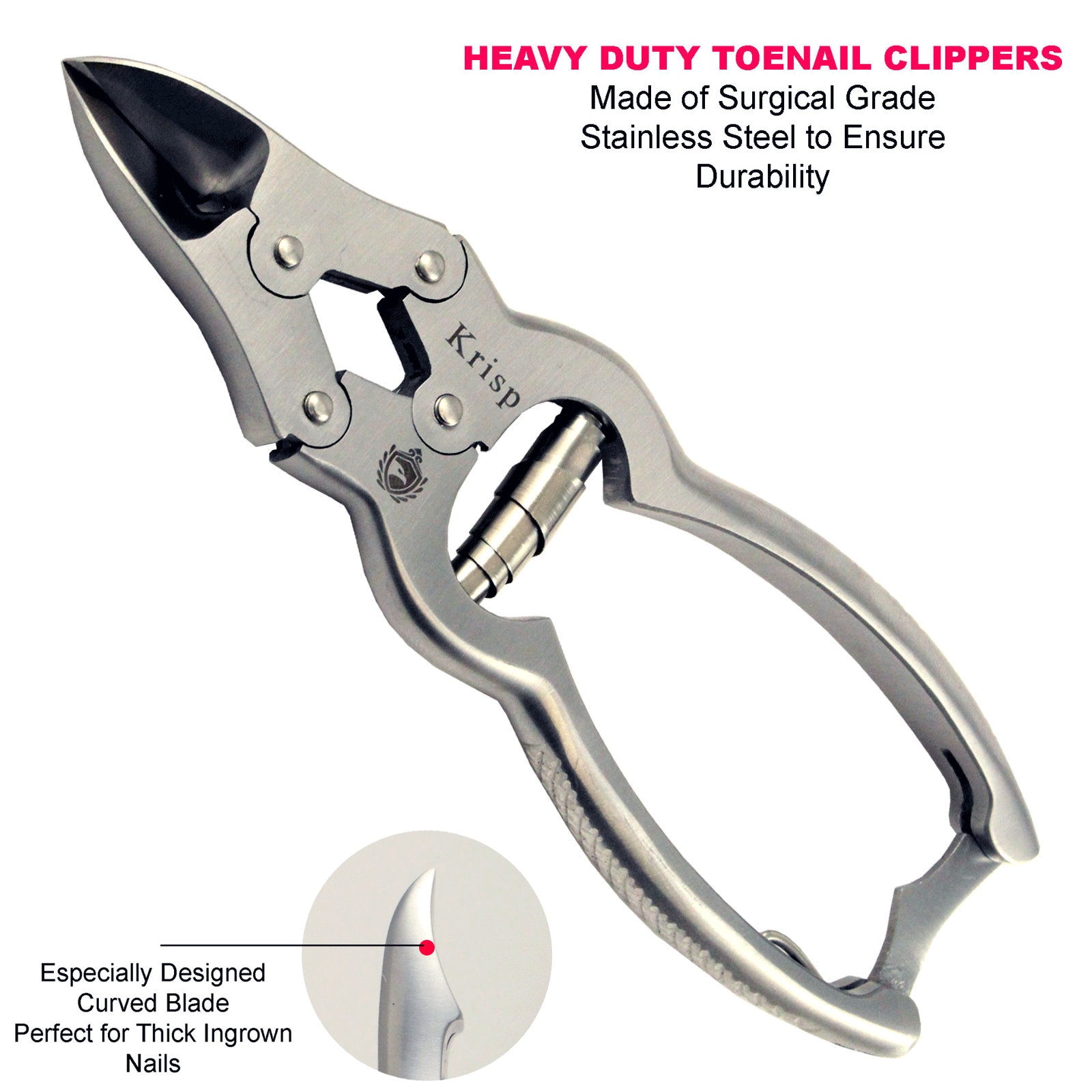 RTWAY Professional Toenail Clipper for Thick or Ingrown Nails Surgical  Grade Stainless Steel, 4 Long Nail Clippers For Men Elderly