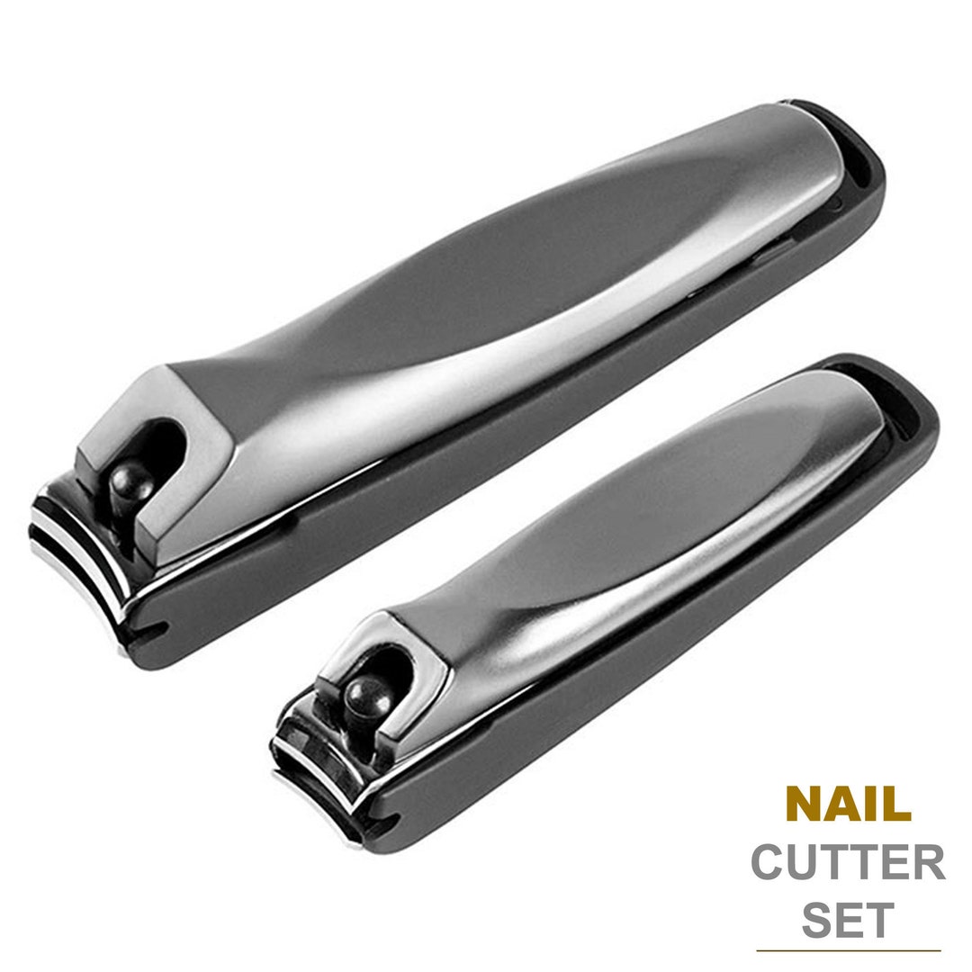 2 Pc Professional Stainless Steel Toenail Clippers Finger Nail Cutter