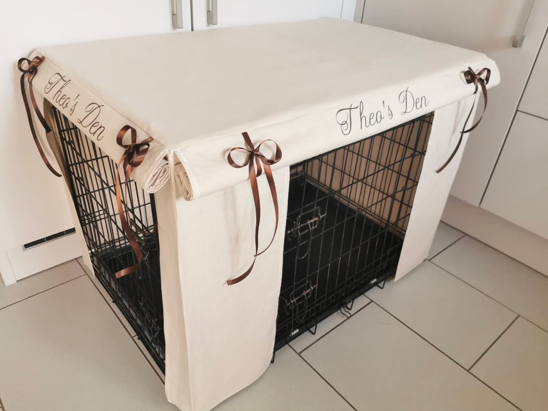 Dog Crate Cover ~ BEIGE ~ Custom Made ~ 100% Cotton Fabric ~ Crate ...