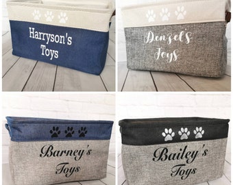 Bespoke, fully personalised, dog/cat pet storage basket box. great gift for pet lovers.