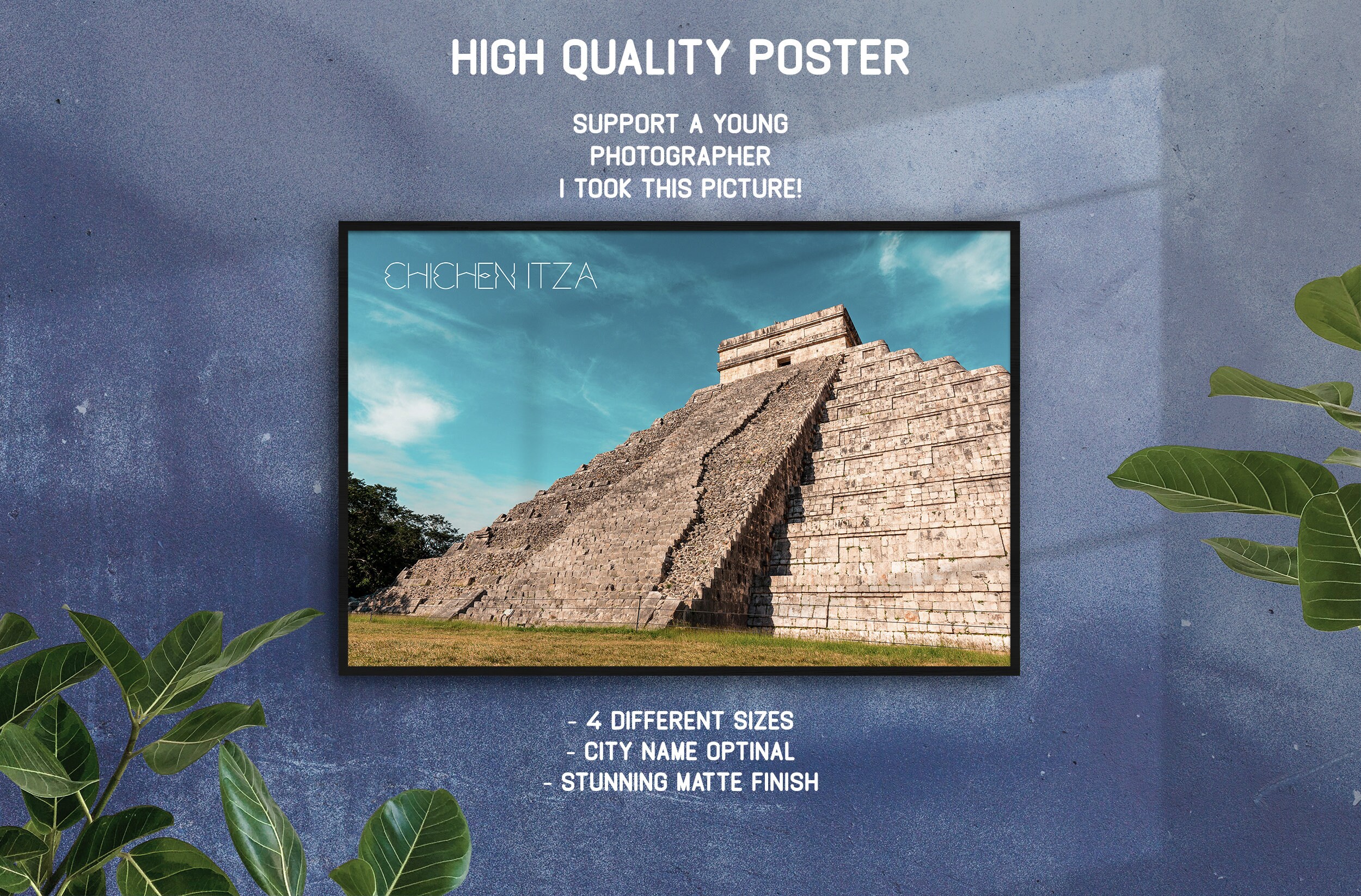 Chichen Itza Pyramid Poster Yucatan, Mexique Beaux-Arts Photo Imprimer