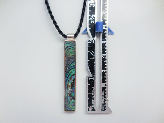 Long Rectangular Rectangle Shape Abalone Pendant … - image 8