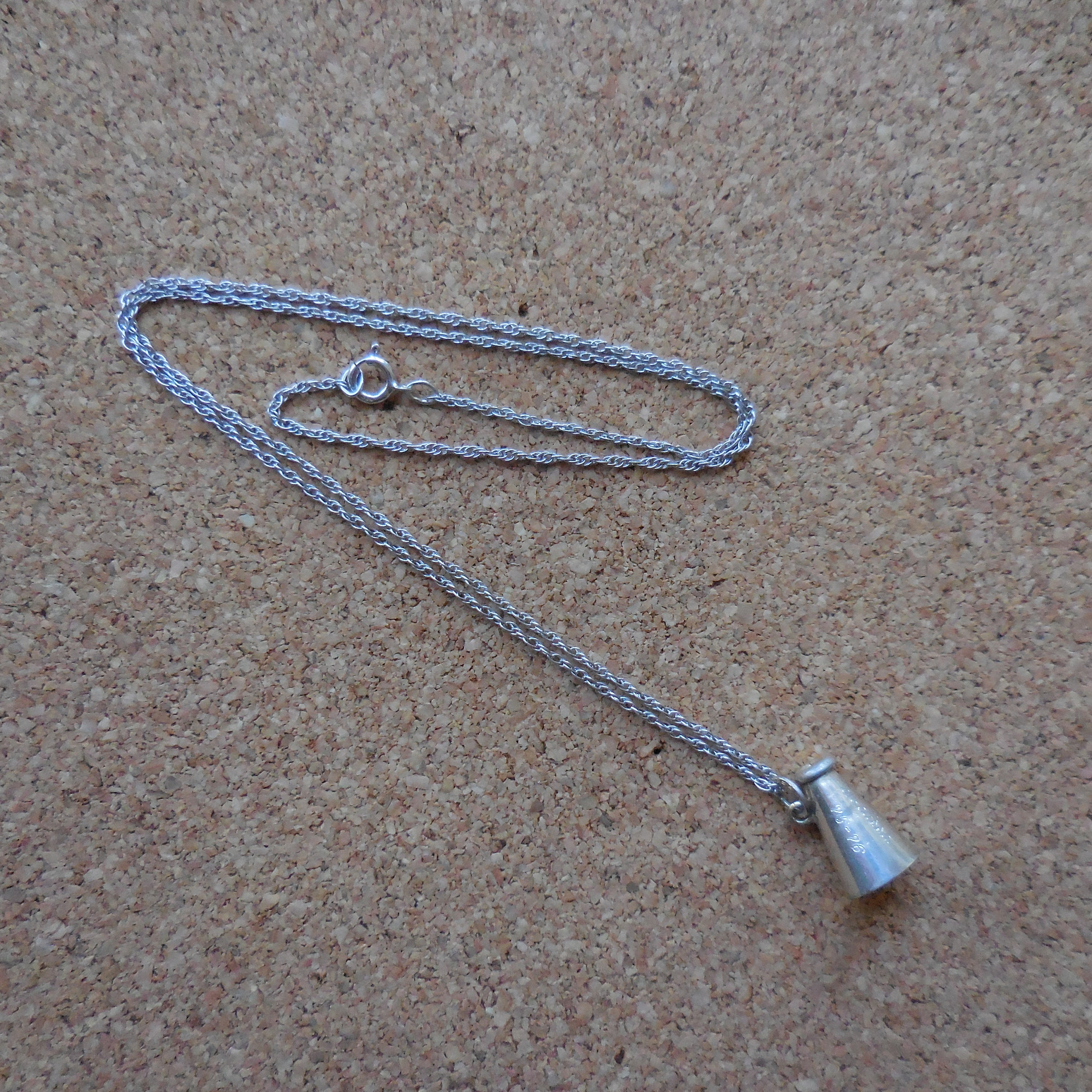 Vintage Beau Sterling Megaphone Pendant Engraved with the name Etsy.de