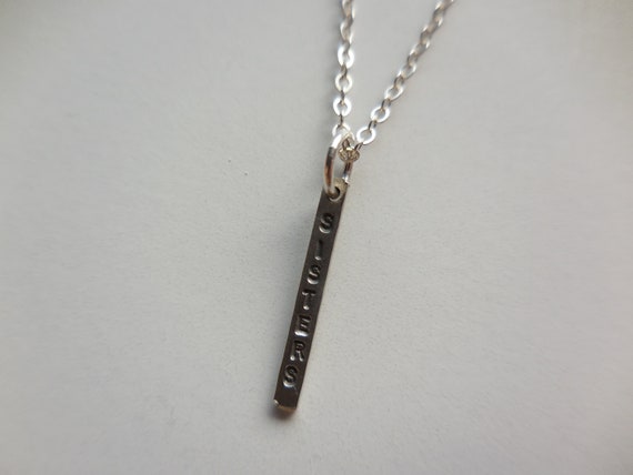 Tiny Rectangular Sisters Pendant  16 Inch Necklac… - image 4