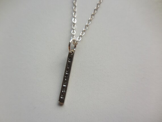 Tiny Rectangular Sisters Pendant  16 Inch Necklac… - image 3