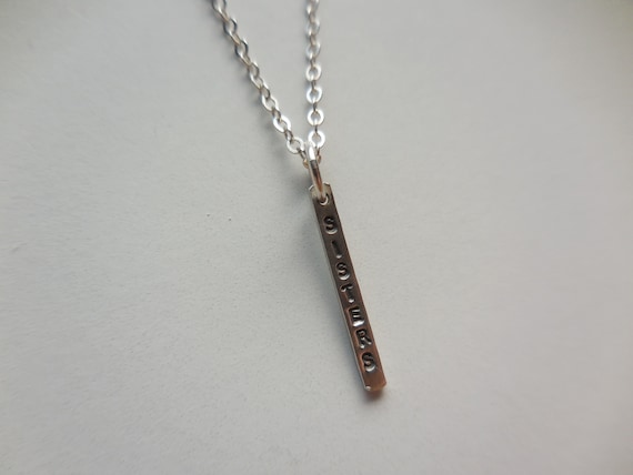 Tiny Rectangular Sisters Pendant  16 Inch Necklac… - image 1