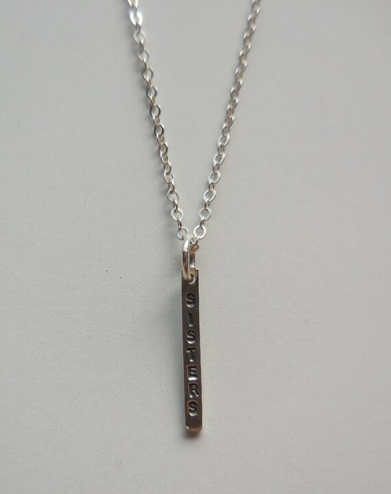 Tiny Rectangular Sisters Pendant  16 Inch Necklac… - image 2