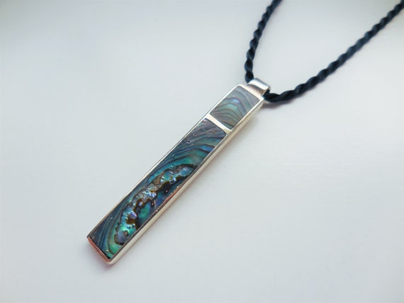 Long Rectangular Rectangle Shape Abalone Pendant … - image 10