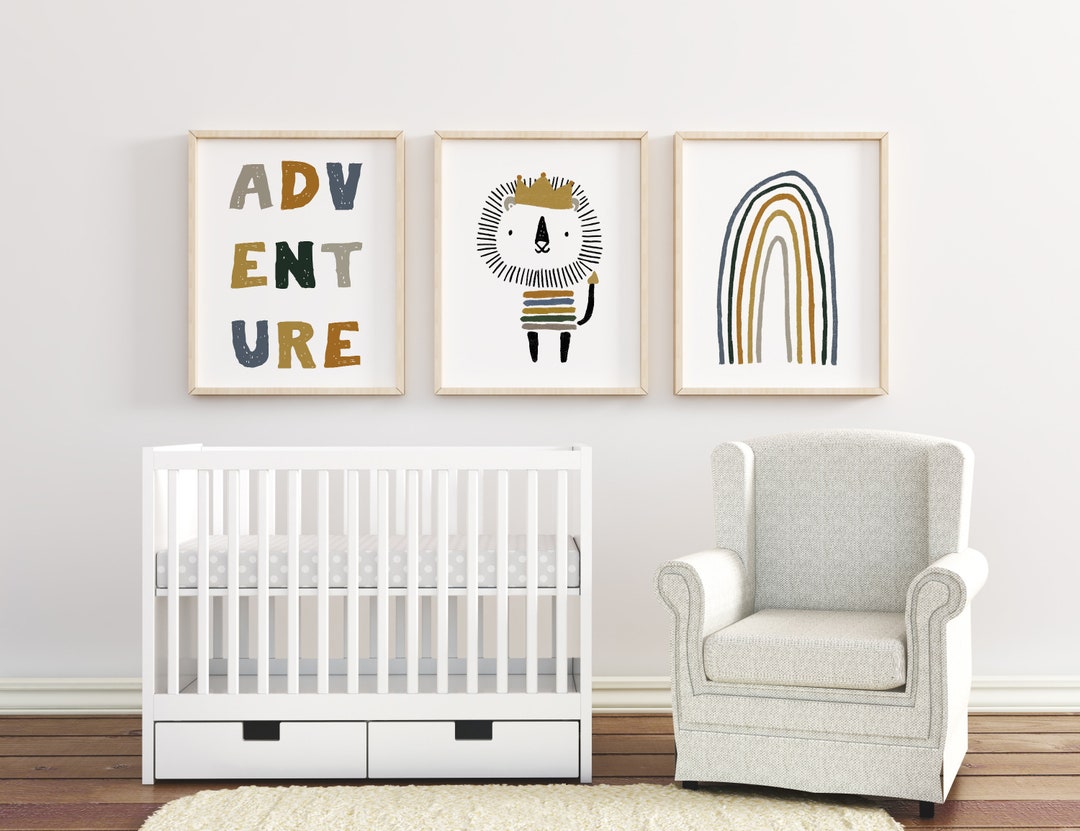 Nursery Print Set Printable Wall Art Set Safari Animals Set of - Etsy UK