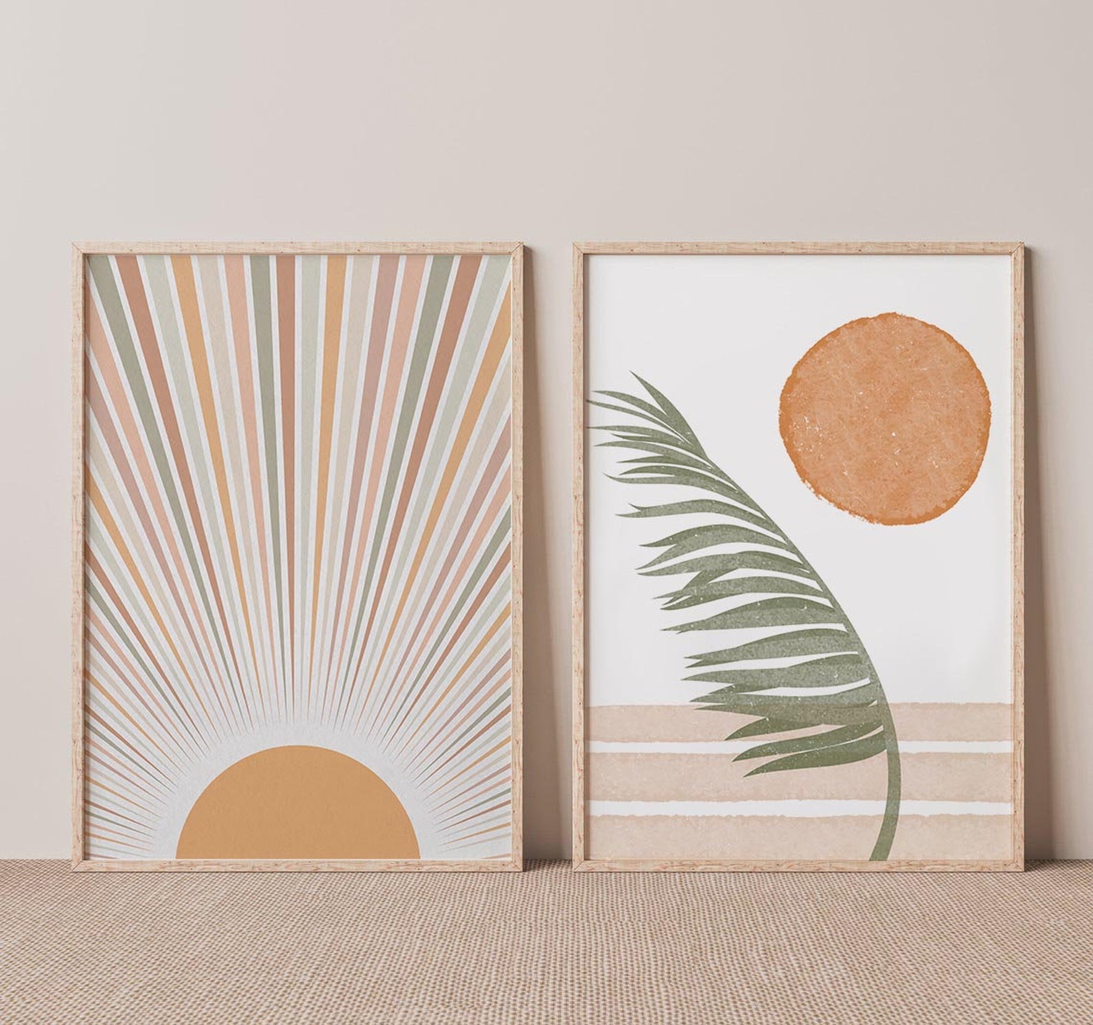 Boho Wall Art Set of 5 Printable Wall Art Abstract Gallery Etsy
