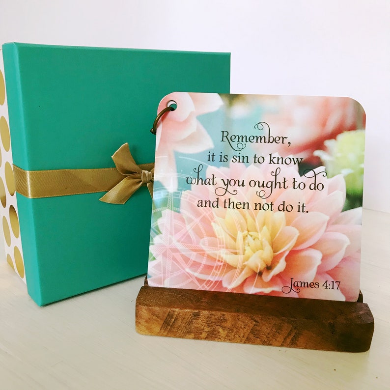 Christian Gift Box Scripture Devotional Cards With Wooden Etsy