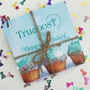 Conjunto de cartões devocionais com escrituras de feliz aniversário, cartões com escrituras, cartões de felicitações para dizer feliz aniversário, presente de aniversário cristão, cartões de estudo bíblico