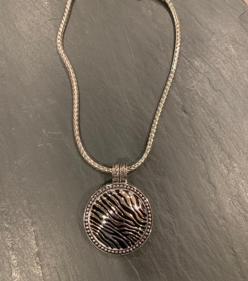 Zebra Pendant Necklace
