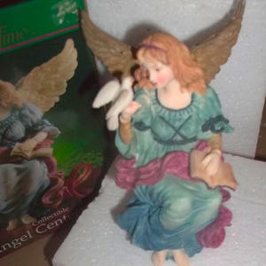 8 inch ANGEL dove bird FIGURINE resin Easter Christmas decor in Box gift