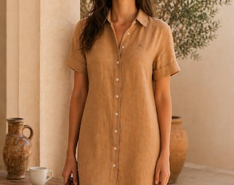 Abito chemisier da donna Burberry, marrone, taglia L