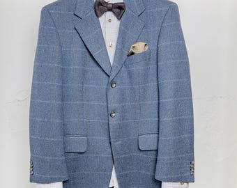 Bogner x Ermenegildo Zegna Cashmere Blend Window Pane Blazer, Size EU 48, US 38