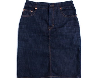 FILIPPA K Pencil Denim Skirt with Rear Split SIZE XS