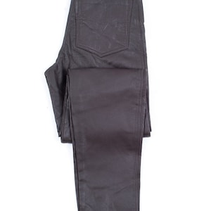 Vintage Women&#39;s High Waist Dark Brown Leather Pants, SIZE XS