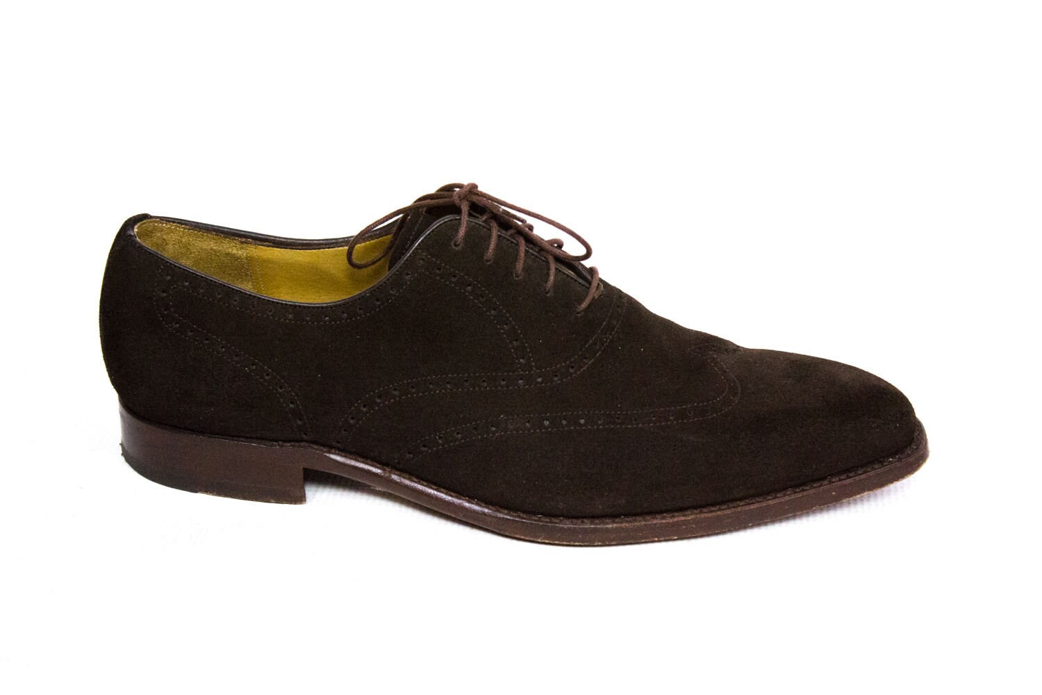 Ludwig Gortz Brown Suede Wingtip Brogue Oxford Shoes USA 12, EU 46 UK ...