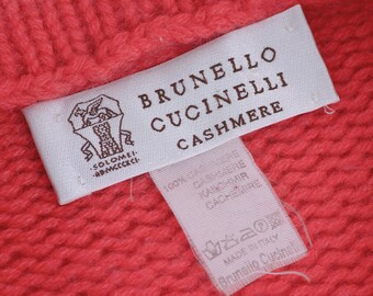 Pull Brunello Cucinelli Rose Fait Main En Alpaga - Taille M, Tricot Câble, Neuf Avec étiquettes