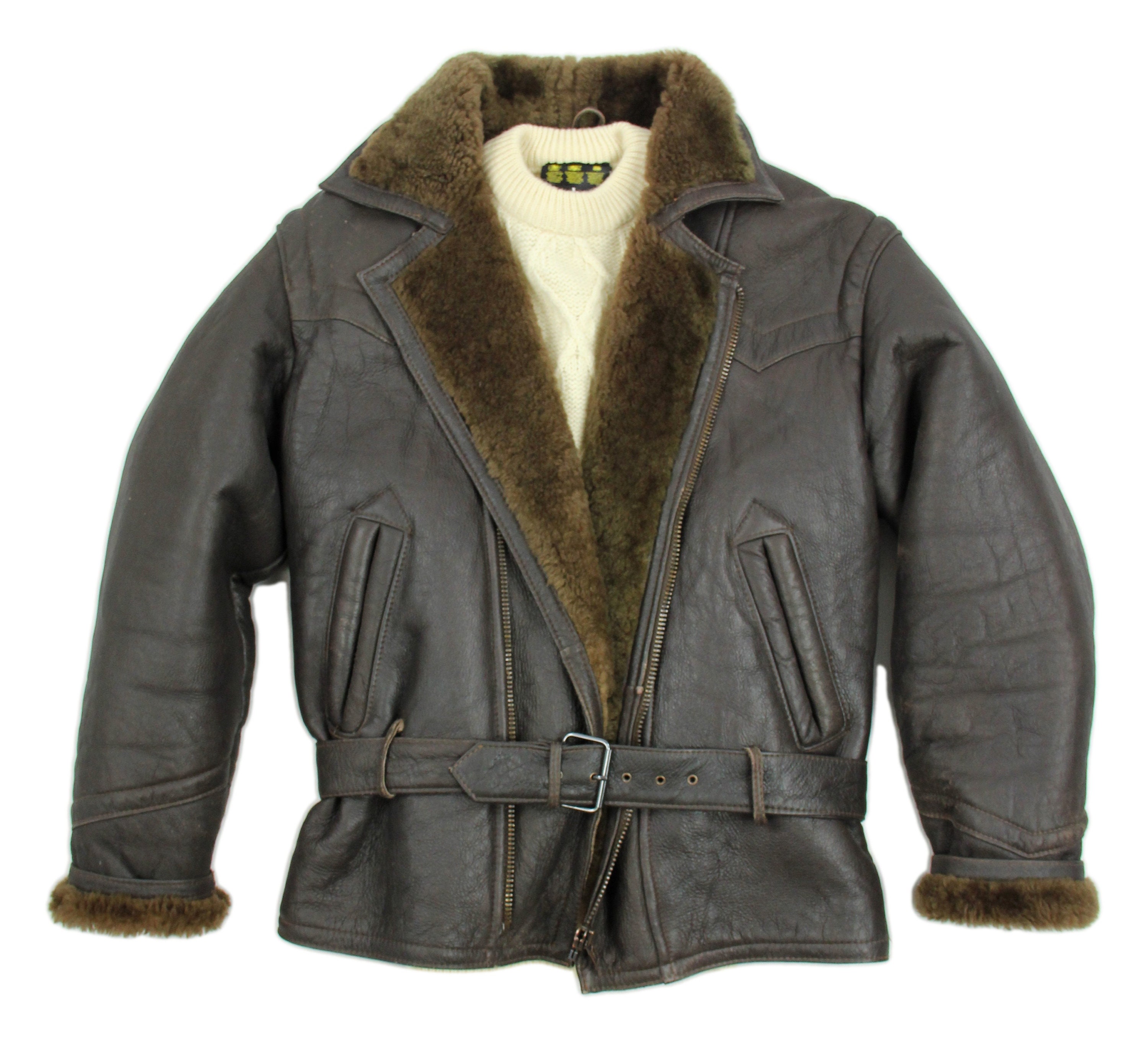 Aviator Style Men's Brown Sheepskin Shearling Jacket SIZE - Etsy