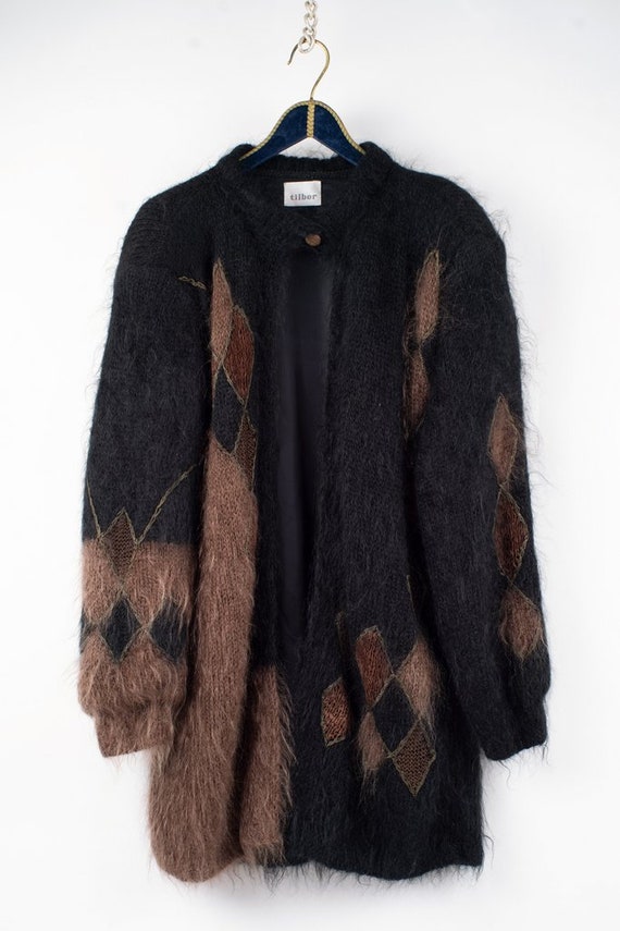 Vintage Woman's Oversized Mohair Wool Cardigan