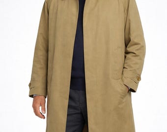Daks Classic Khaki Brown Mac Coat, Men's Size US 44, EU 54